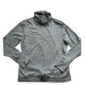 Nike Womens large Dri Fit long sleeve mock neck athletic shirt heather green